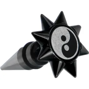 0 Gauge Yin Yang Spiked Logo Fake Taper Ear Plug