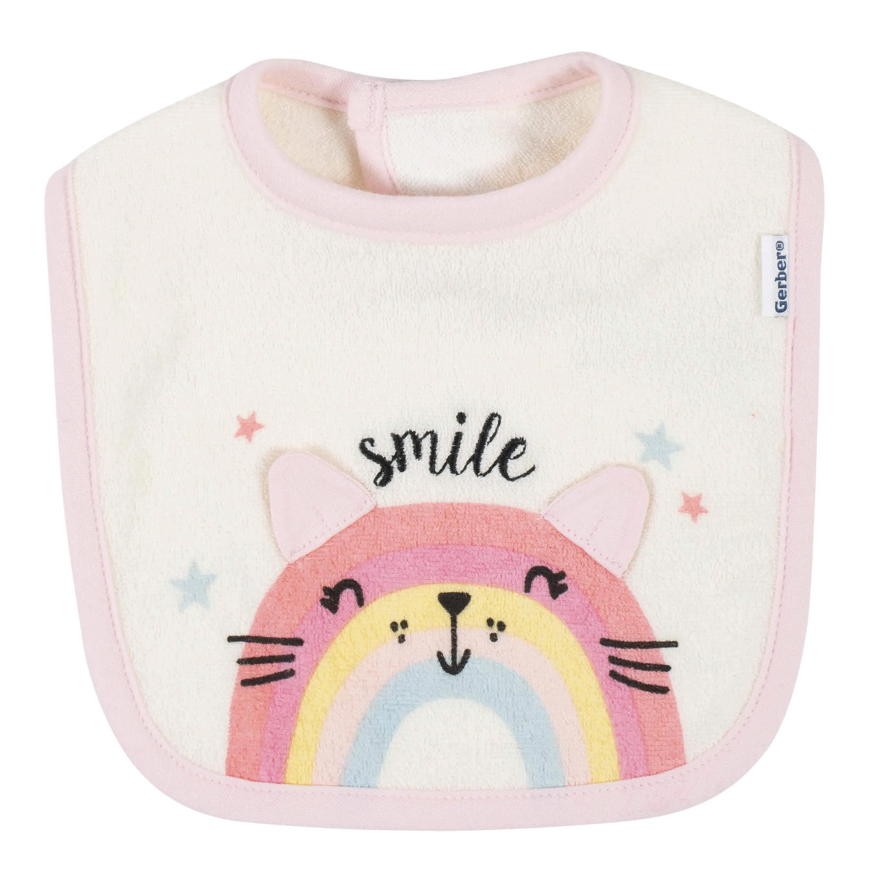 4-Pack Baby Girls Rainbow Bibs