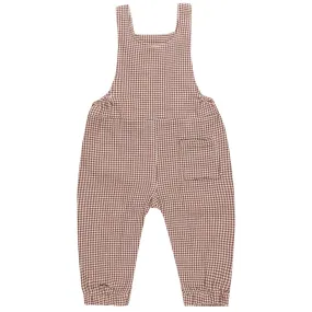 Baby Overall in Plum Gingham by Quincy Mae