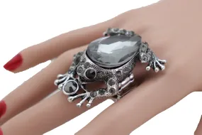 Big Jewel Frog Ring