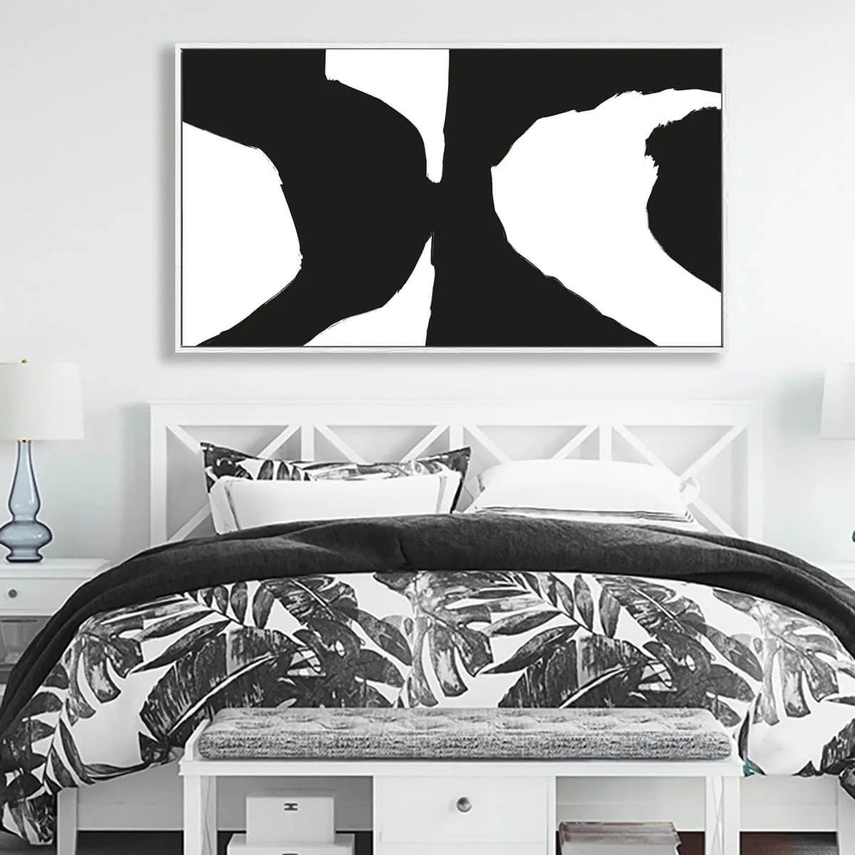 Black Optical Illusion Framed Canvas