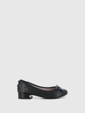 Black Round Toe Ballerinas