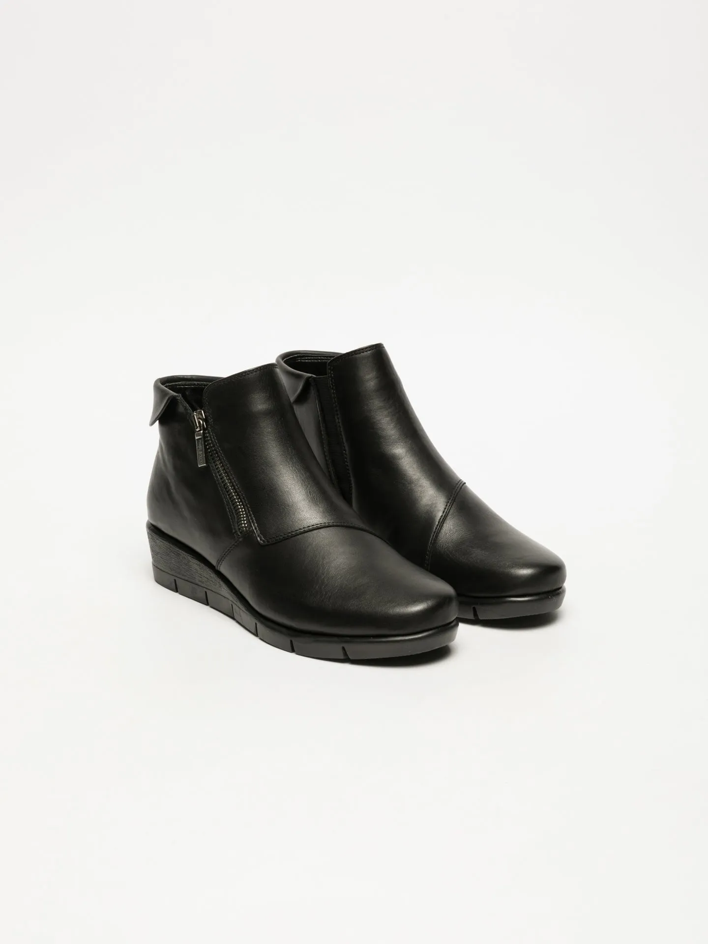 Black Zip Up Ankle Boots