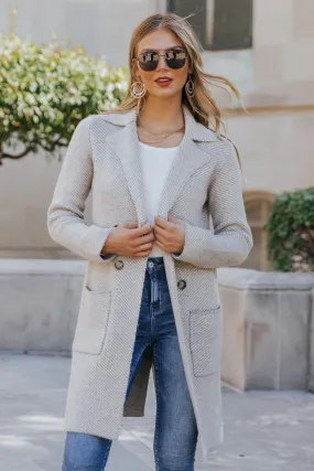 Club Chic Heather Grey Long Double Breasted Coat