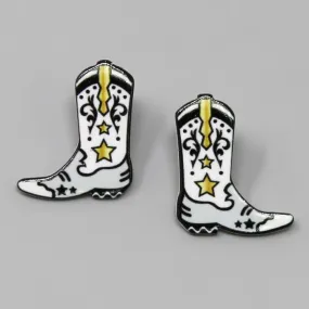 Cowgirl Boots Acrylic Stud Earrings