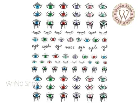 Evil Eye Adhesive Nail Art Sticker - 1 pc (WG836)