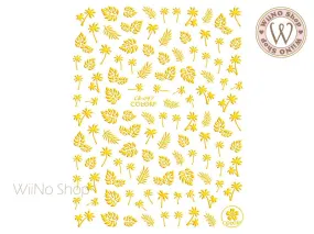 Gold Palm Tree Leaves Adhesive Nail Art Sticker - 1 pc (CB-047G)