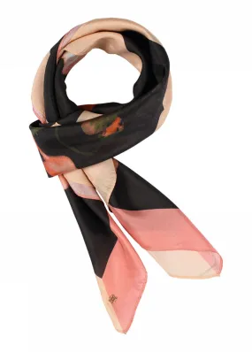 Gustav Inette big scarf 50805 Trklde - Dark Chocolate w. Coral Print