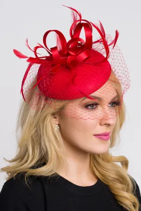 Juliet Felt Fascinator - Red