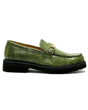 K7 Leather Macro Green Moccasin