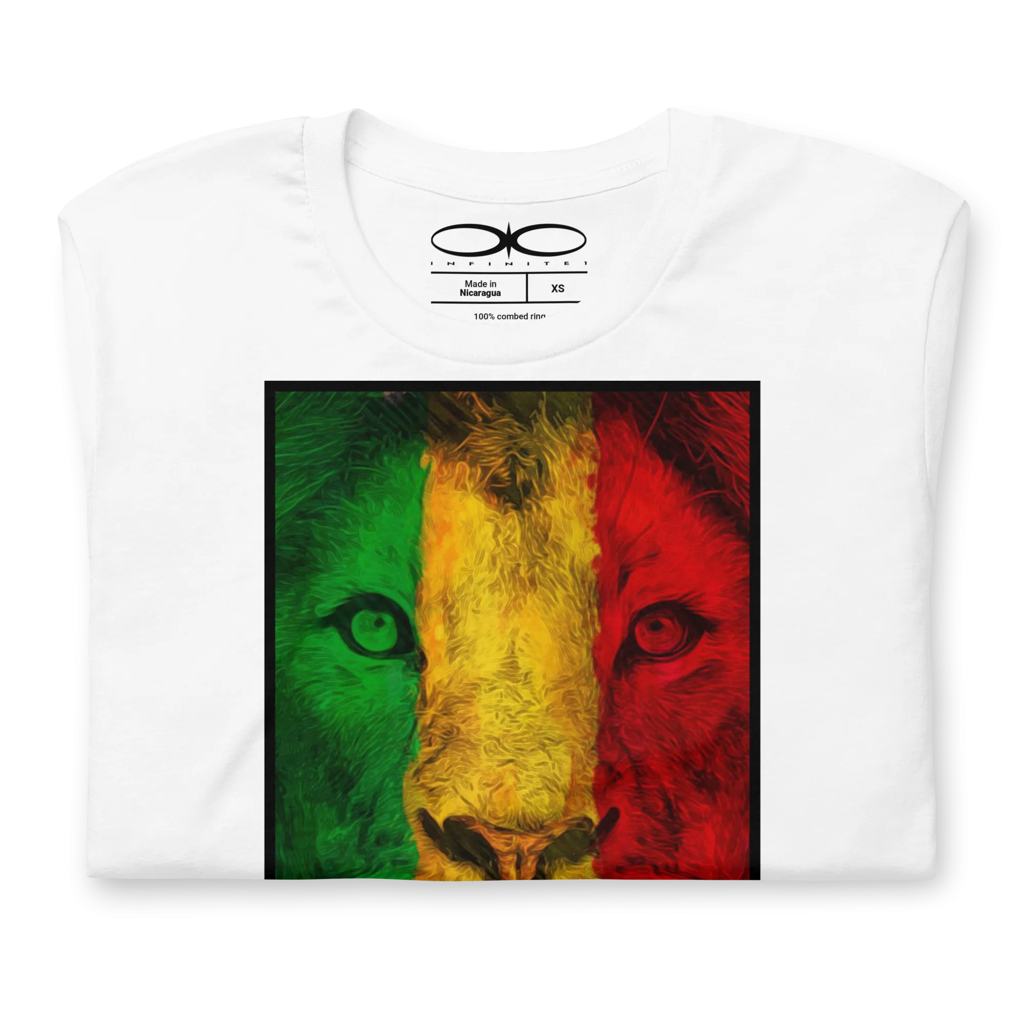 Men's Rasta Lion Theme White Graphic T-Shirt