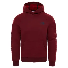 North Face Raglan Red Box Mens Pullover Hoody - Cardinal Red