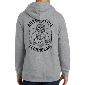 Port & Company Fan Favorite Fleece Pullover Hooded Sweatshirt- Automotive Skull and UVU Mono