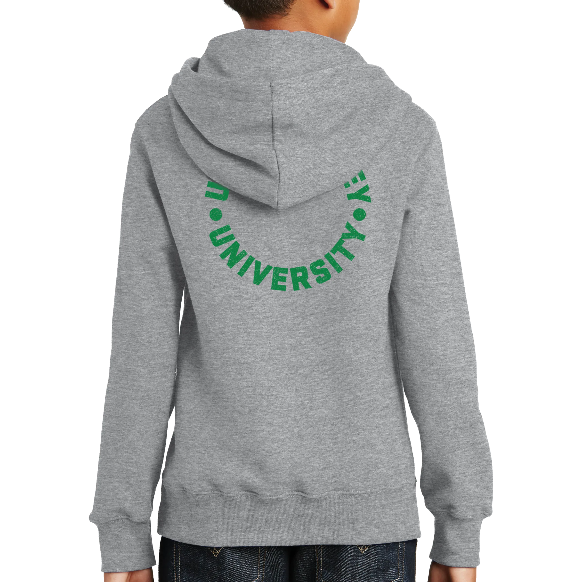 Port & Company Youth Fan Favorite Fleece Pullover Hooded Sweatshirt- UVU Distressed