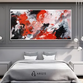 Red & black extra large canvas wall art made to order in a custom size