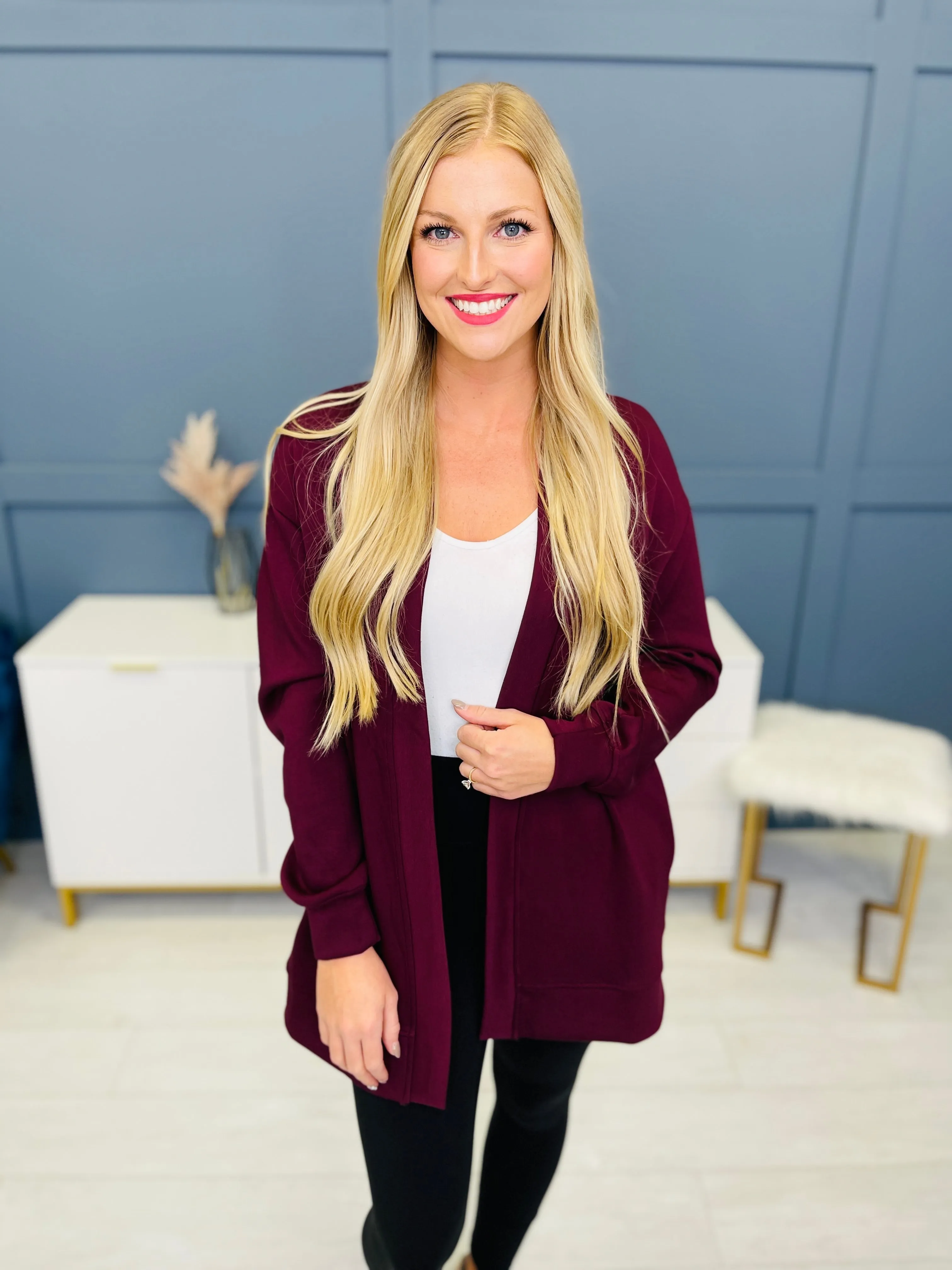 REG/CURVY MOCO Exclusive Super Scuba 2 In 1 Cardigan Blazer - Multiple Colors!