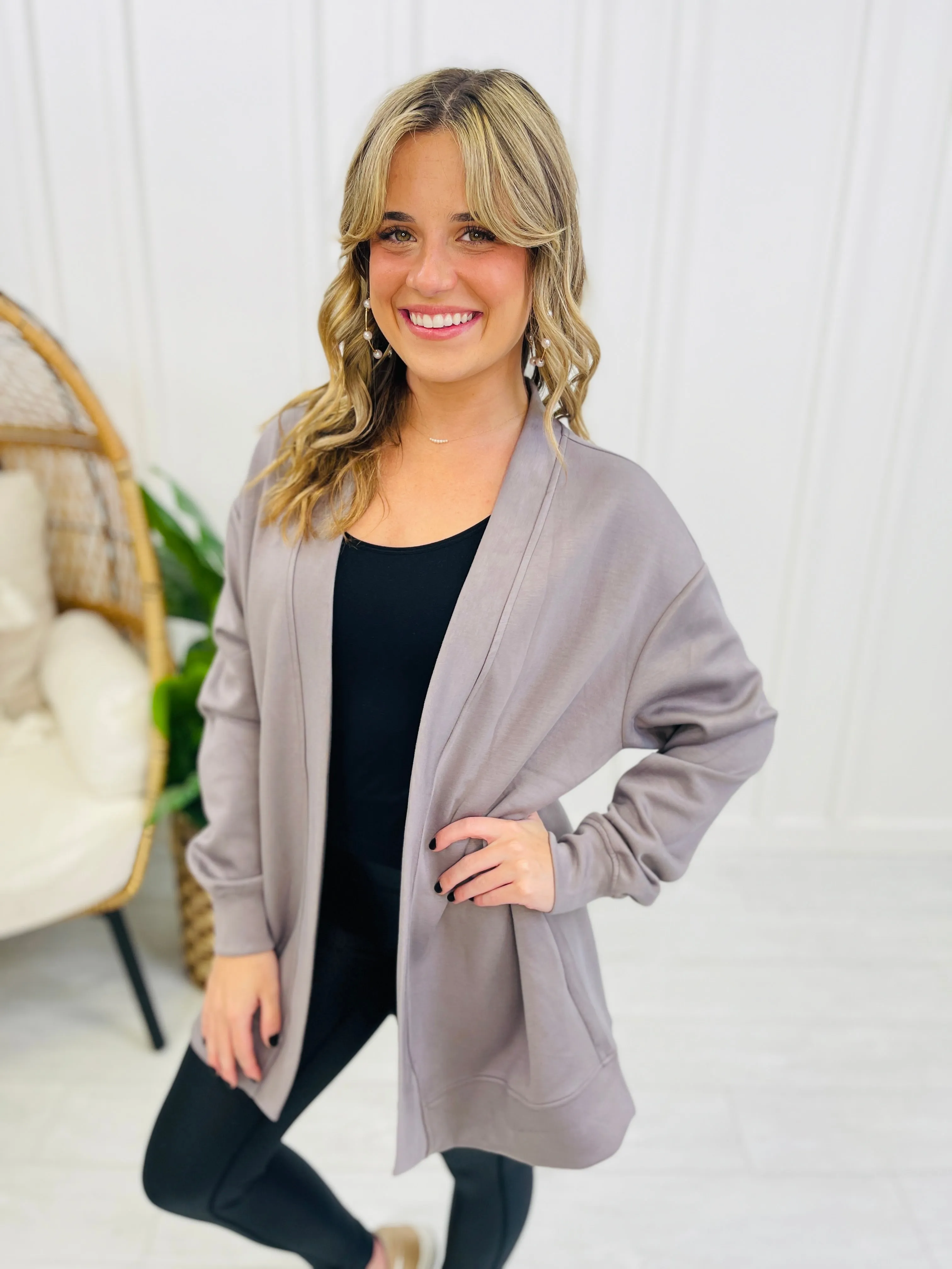 REG/CURVY MOCO Exclusive Super Scuba 2 In 1 Cardigan Blazer - Multiple Colors!