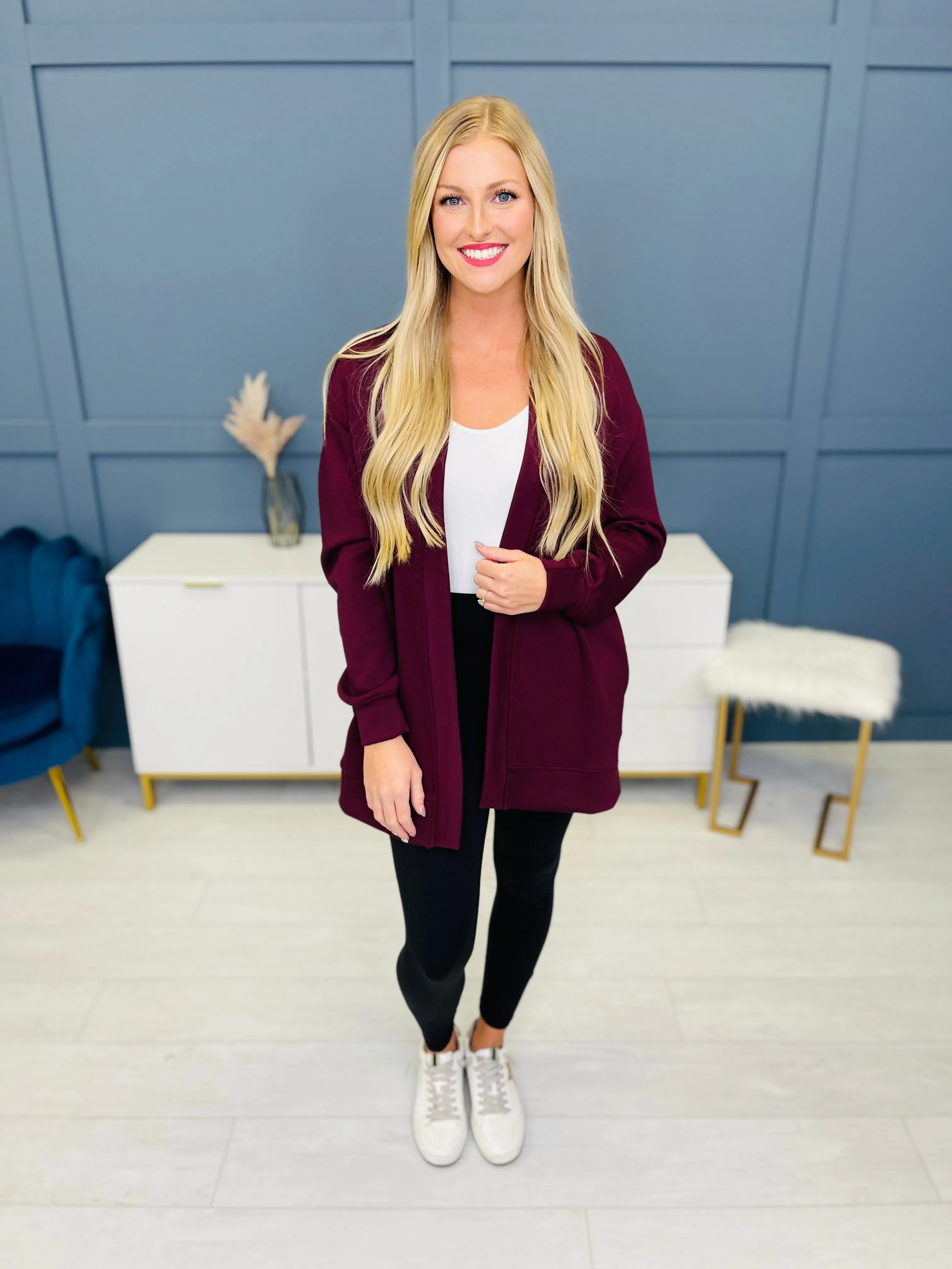 REG/CURVY MOCO Exclusive Super Scuba 2 In 1 Cardigan Blazer - Multiple Colors!