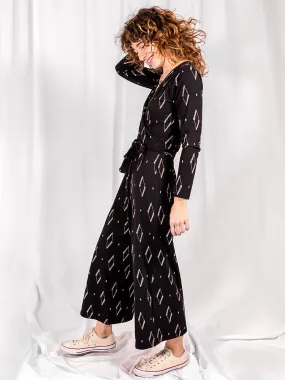 Rita Long Sleeve Jumpsuit - Diamond Vine Black