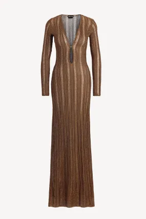 Strickkleid Lurex in Mocha