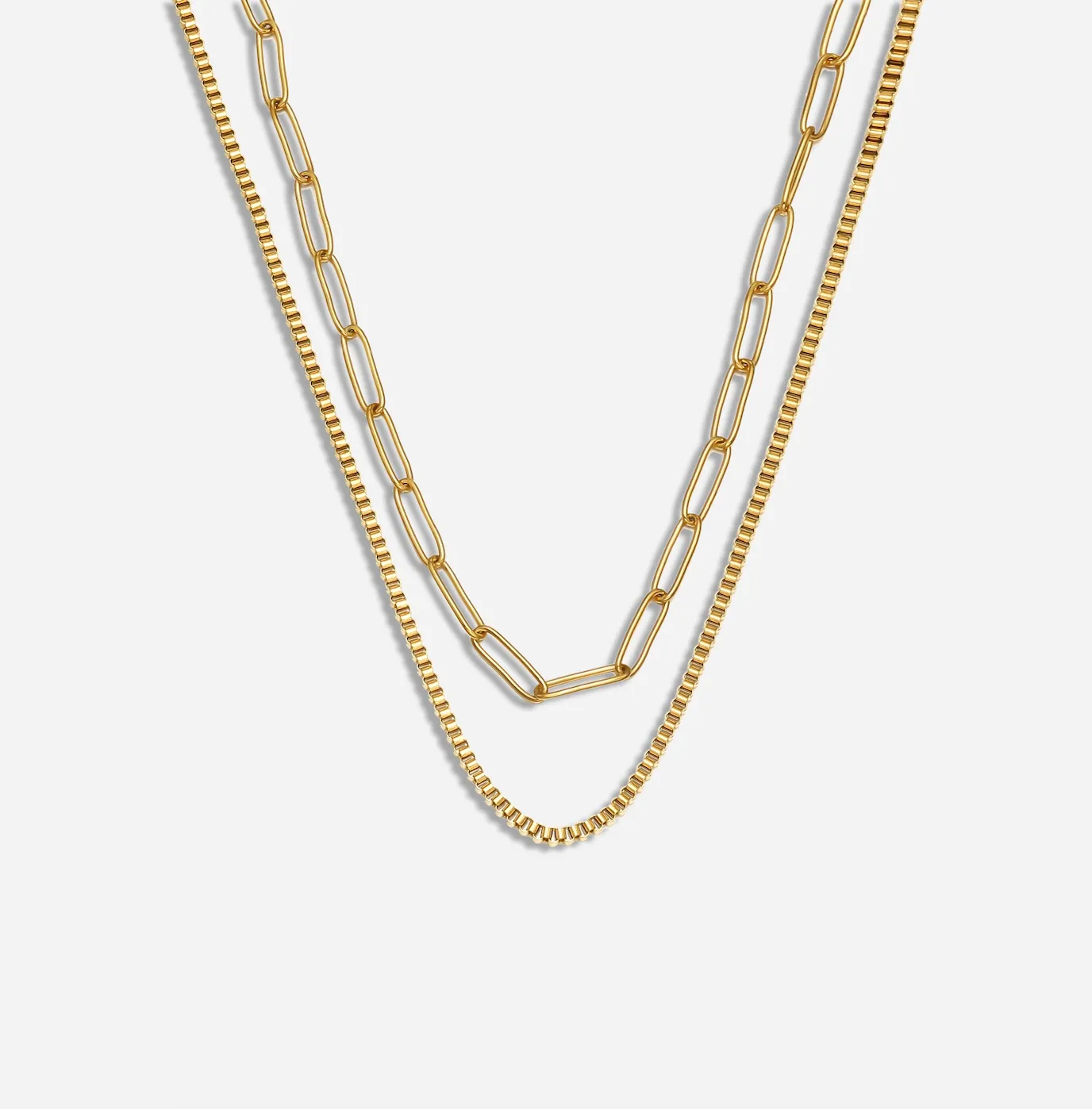 Tatum Layered Paperclip Necklace