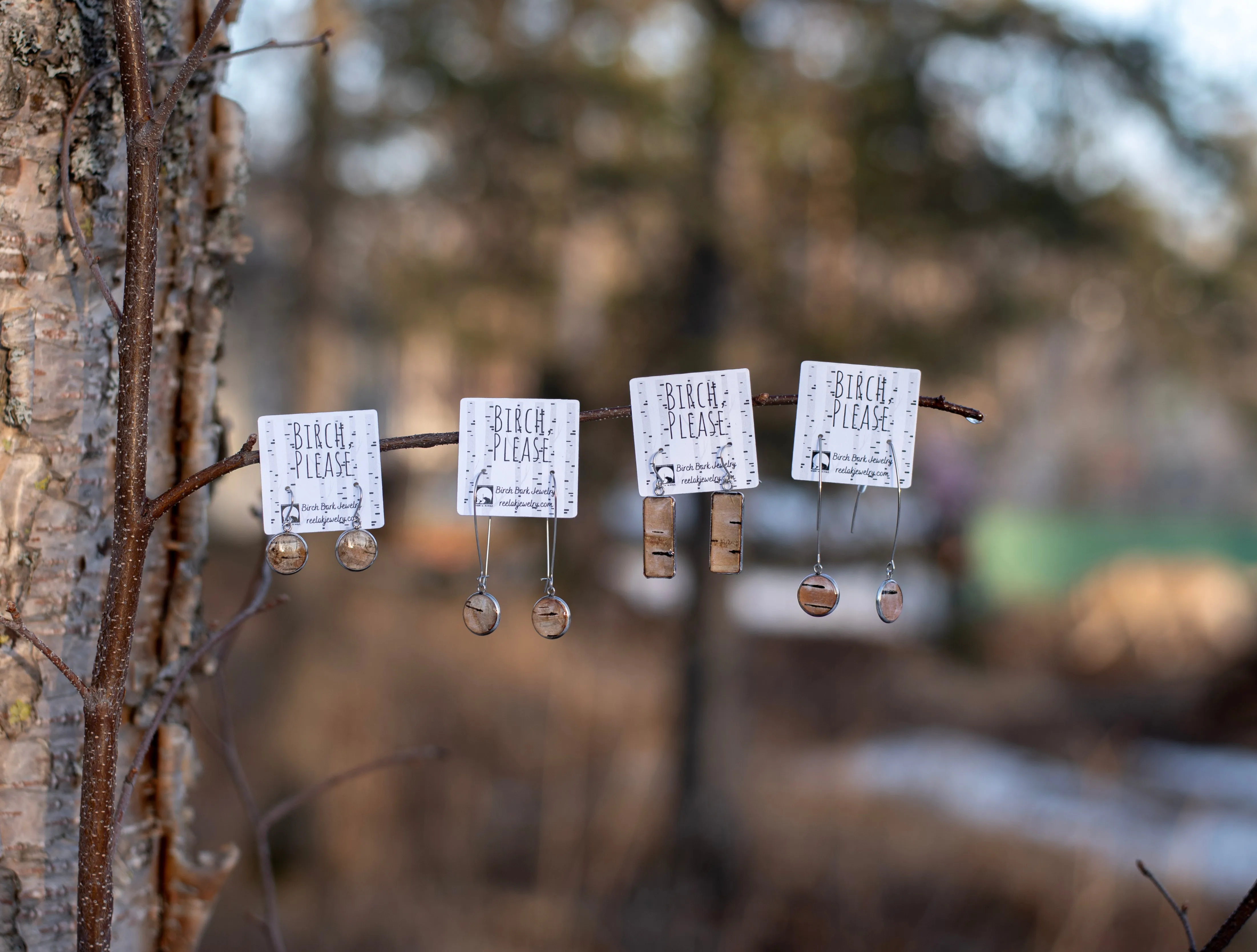 The Jasmine - Our Round Birch Open Dangle Earrings