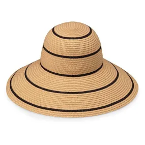 Wallaroo Hat Company - Savannah Brim Hat in Camel/Black Stripes