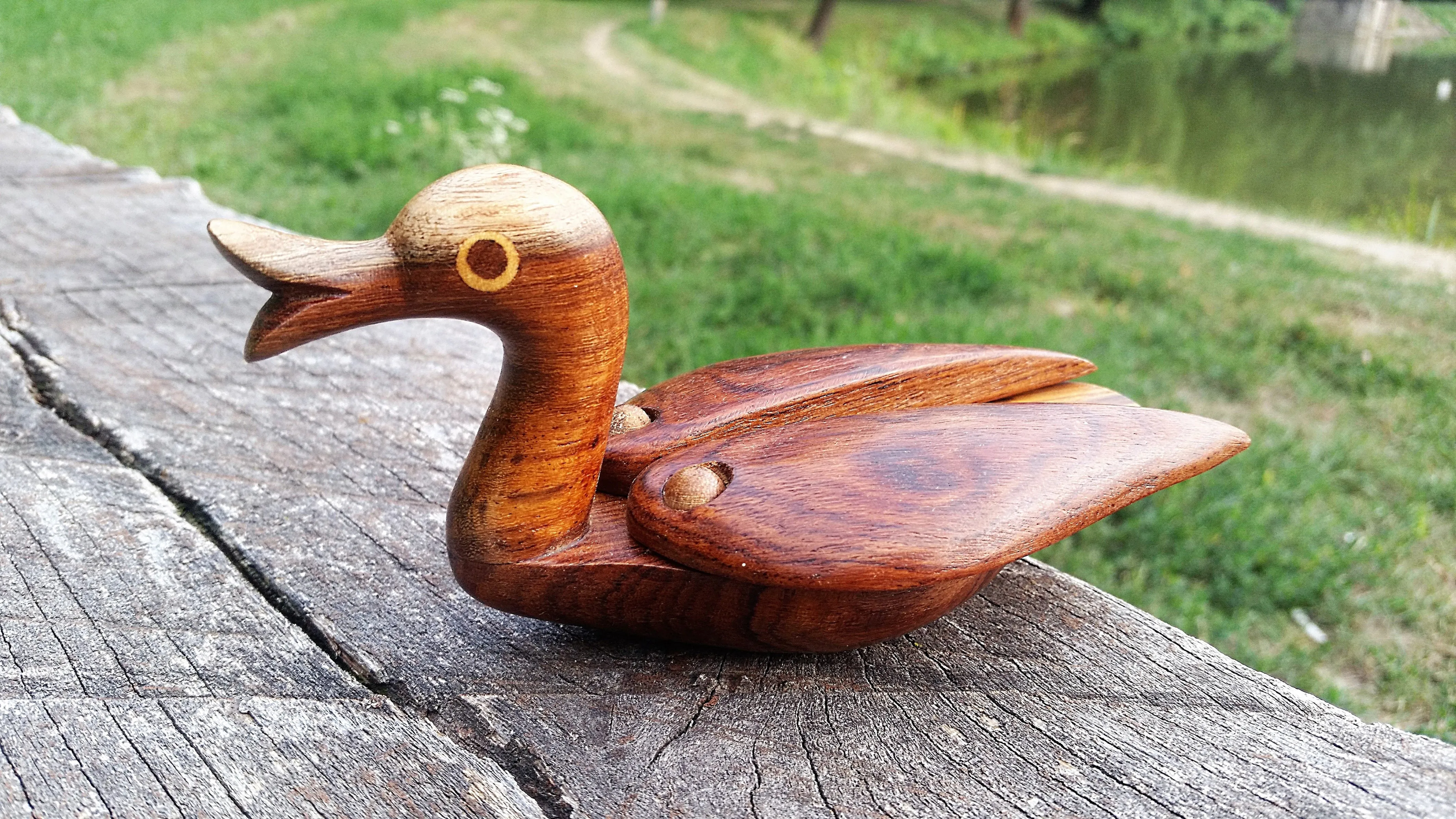 Wooden duck Ring Box /  Child Toy